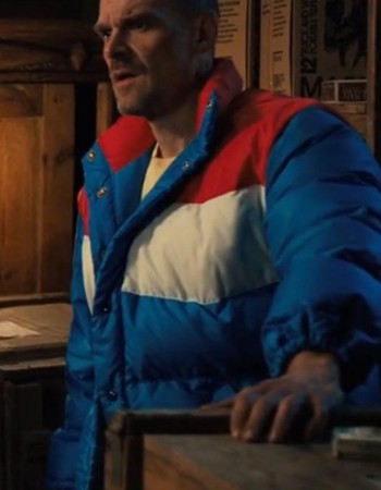 Stranger Things S04 David Harbour (Jim Hopper) Puffer Parachute Jacket