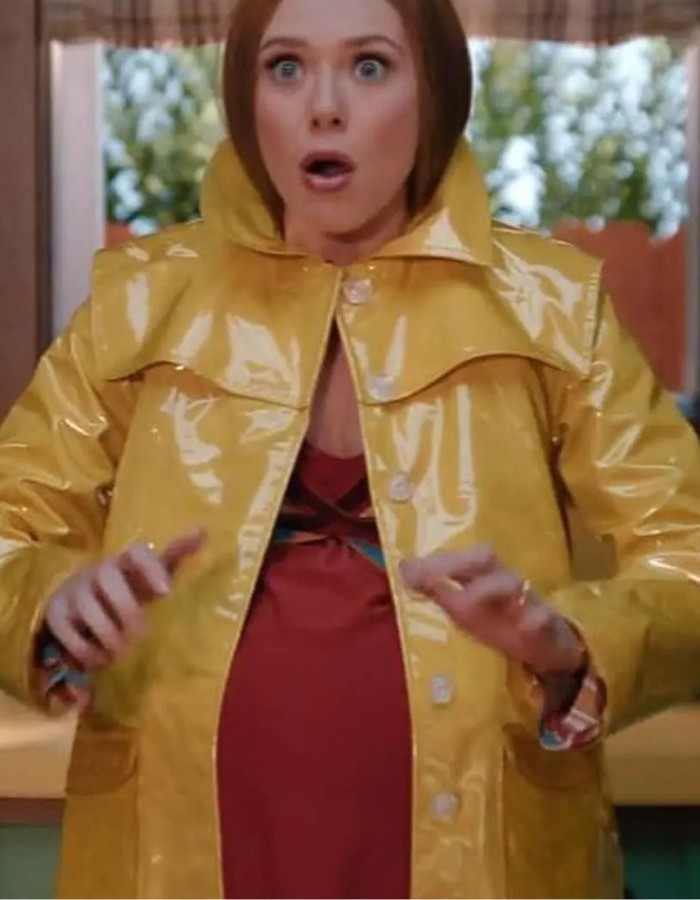 Wanda Vision Elizabeth Olsen (Wanda Maximoff) Yellow Parachute Coat