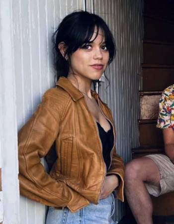 Finestkind Jenna Ortega Brown Leather Jacket