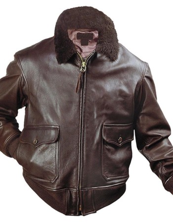 Men's G1 US Naval Flight Bomber Brown Leather Jacket