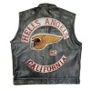 Men's Hells Angels California Biker Black Leather Vest