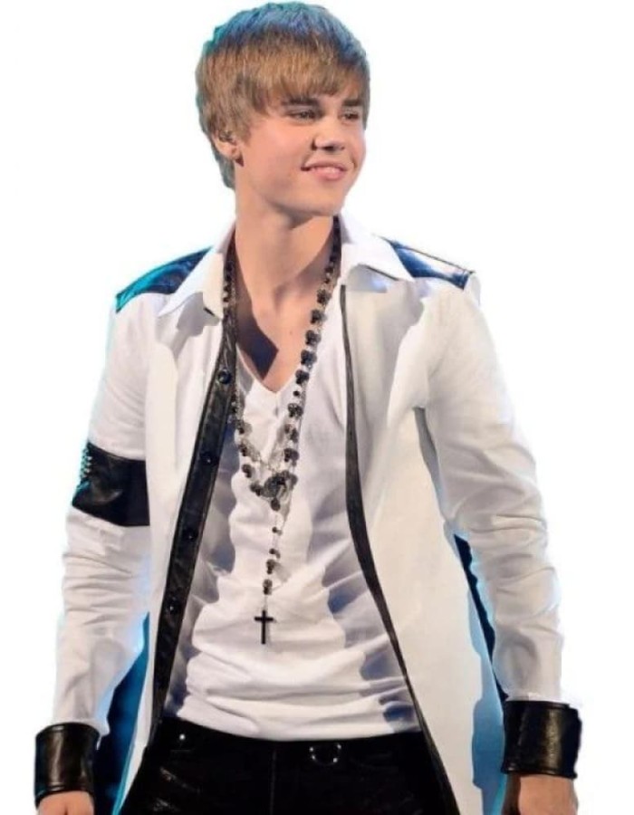 Justin Bieber Concert White Leather Jacket