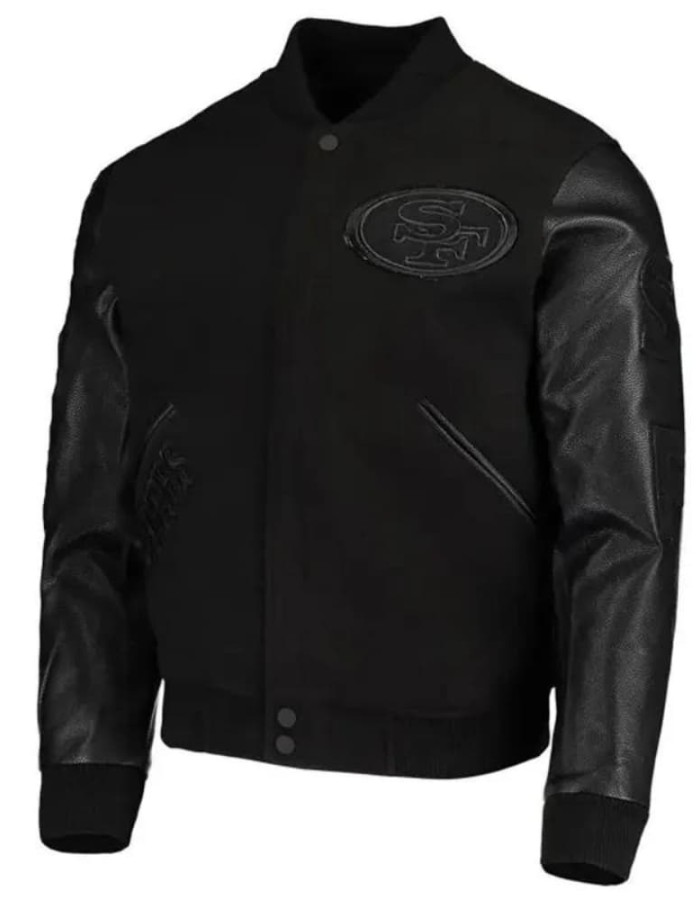 Sf San Francisco 49ers Black Bomber Jacket