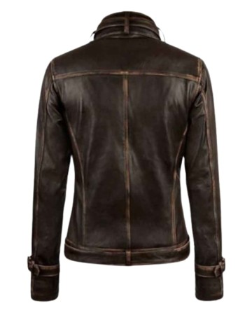 Captain America The Winter Soldier Scarlett Johansson Brown Leather Jacket