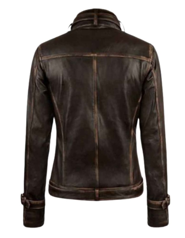Captain America The Winter Soldier Scarlett Johansson Brown Leather Jacket
