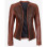 Cafe Racer Womens Brown Textured Leather Jacket