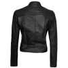 California Womens Top Notch Cafe Racer Black Leather Jacket