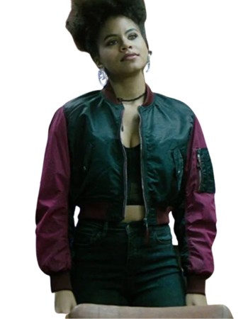 Deadpool 2 Domino Black Bomber Leather Jacket