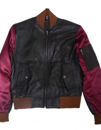 Deadpool 2 Domino Black Bomber Leather Jacket