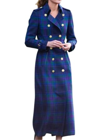 DUCHESS OF CAMBRIDGE KATE MIDDLETON TARTAN COAT