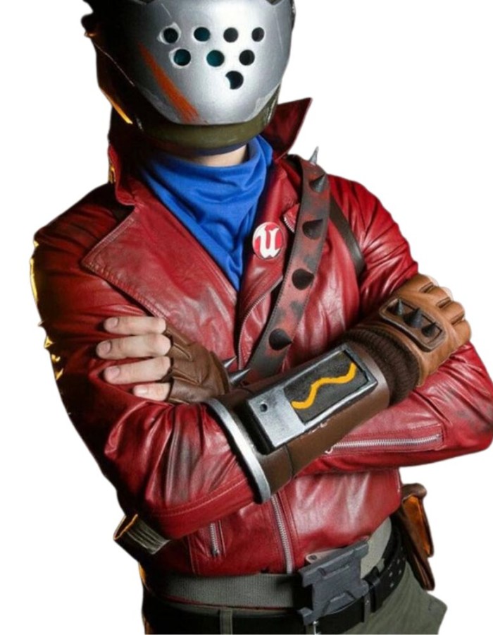 Fortnite Rust Lord Red Leather Jacket