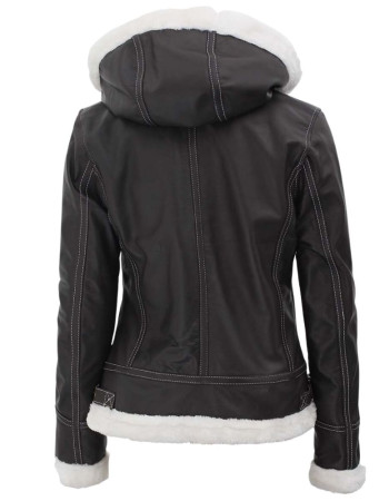 Mary B3 Brown Leather Shearling Jacket