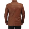 Mens Cognac Two Button Brown Leather Blazer