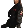 Olivia Culpo San Francisco 49ers Black Bomber Jacket