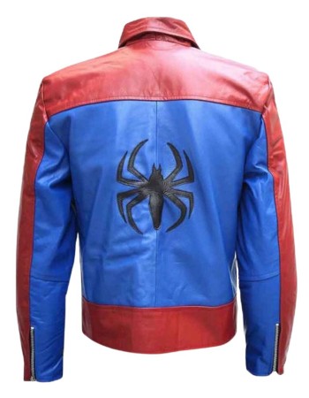 SPIDERMAN STYLE MENS BIKER LEATHER JACKET