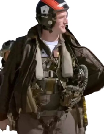 TOP GUN MAVERICK ADM BEAU SIMPSON BROWN LEATHER JACKET
