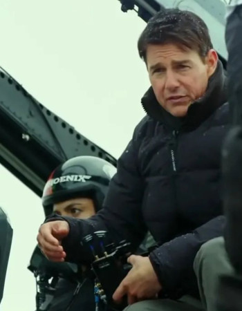 TOP GUN MAVERICK TOM CRUISE BLACK PUFFER JACKET