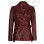 Womens Asymmetrical Maroon Belted Moto Leather Jacket