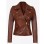 Amber Women's Cognac Brown Asymmetrical Leather Jacket