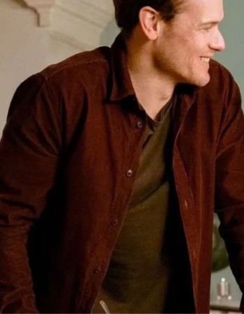Love Again 2023 Sam Heughan (Rob Burns) Brown Cotton Jacket