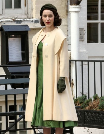 The Marvelous Mrs Maisel Rachel Brosnahan (Miriam Maisel) Wool Off White Coat 