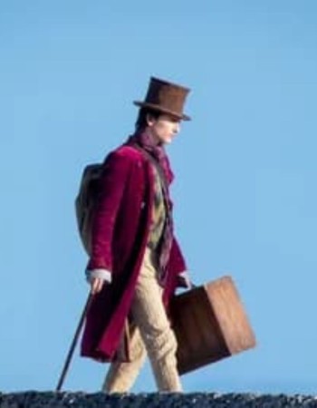Wonka Timothée Chalamet (Young Willy Wonka) Maroon Trench Coat