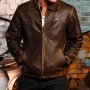 5lbs of Pressure 2024 Luke Evans Brown Leather Jacket