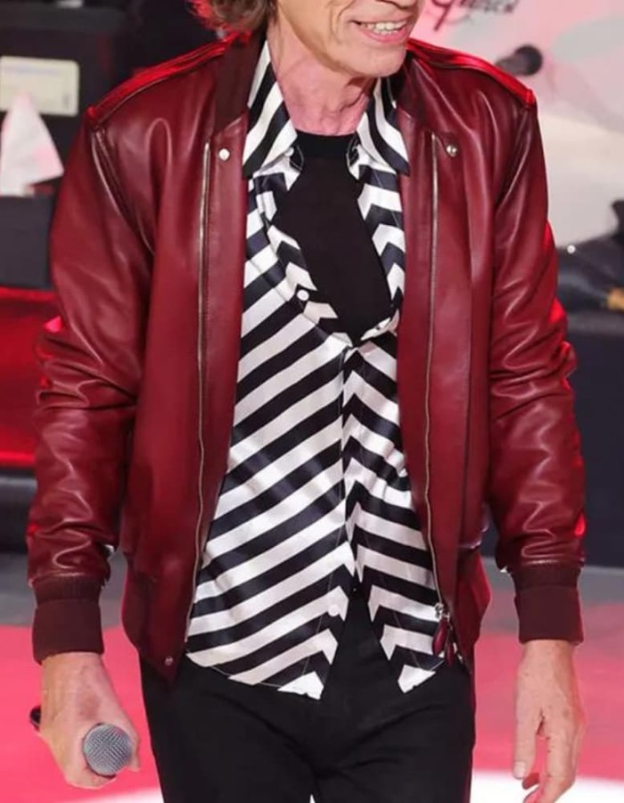 Mick Jagger NYC Club Bomber Leather Jacket