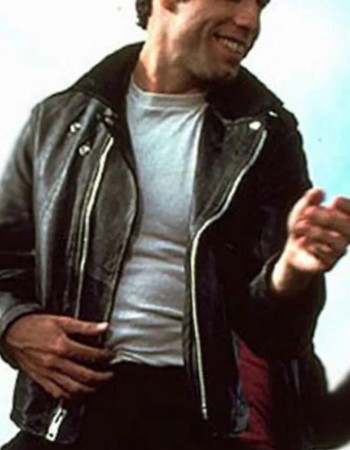 T Birds Danny Grease Black Biker Leather Jacket