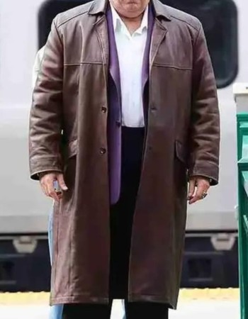 The Penguin 2024 Colin Farrell Brown Leather Trench Coat