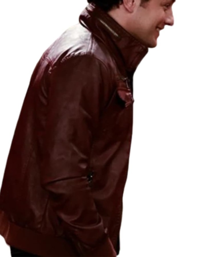 Young & Hungry Jonathan Sadowski Burgundy Leather Jacket