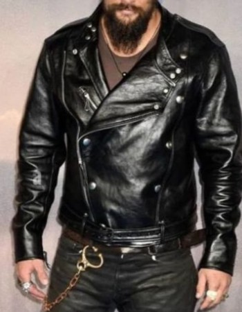 Aquaman and the Lost Kingdom Jason Momoa Black Leather Jacket