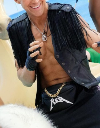 Barbie Ryan Gosling (Ken) Black Fringe Leather Vest