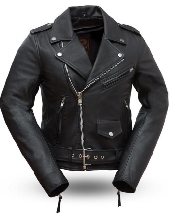 Connecticut Women's Black Asymmetrical Leather Motorcycle Jacket