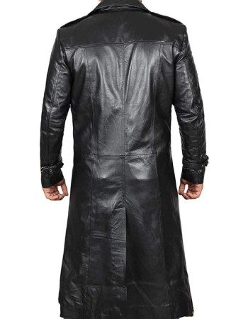 Augusta Guys Double-Breasted Black Leather Coat
