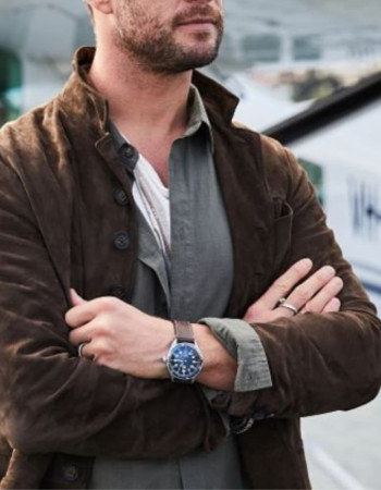 Extraction 2 Chris Hemsworth (Tyler Rake) Brown Suede Leather Jacket