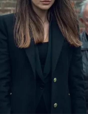 Fool Me Once 2024 Michelle Keegan Black Long Coat