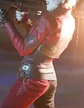 Harley Quinn Suicide Squad Kill the Justice League Cropped Leather Jacket