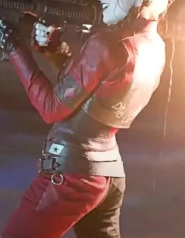 Harley Quinn Suicide Squad Kill the Justice League Cropped Leather Jacket