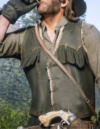 Red Dead Redemption 2 Arthur Morgan Shearling Fringe Leather Vest