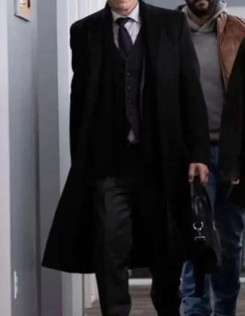 Ben Mendelsohn To Catch a Killer 2023 Black Wool Trench Coat