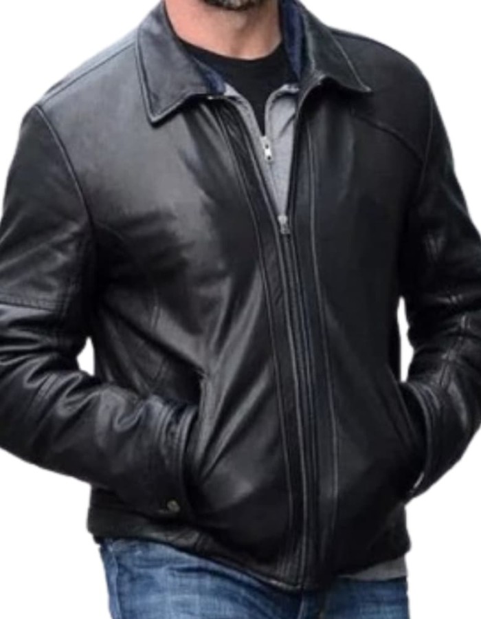 MISSION: IMPOSSIBLE GHOST PROTOCOL JOSH HOLLOWAY (HANAWAY) BLACK LEATHER JACKET
