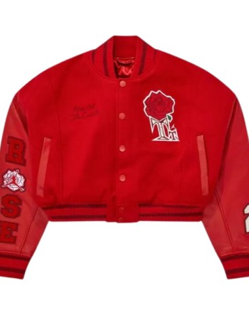 Teyana Taylor Jordan Red Wool Varsity Jacket