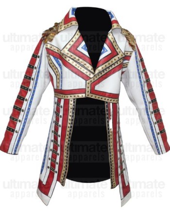 WWE Cody Rhodes White Military Leather Coat