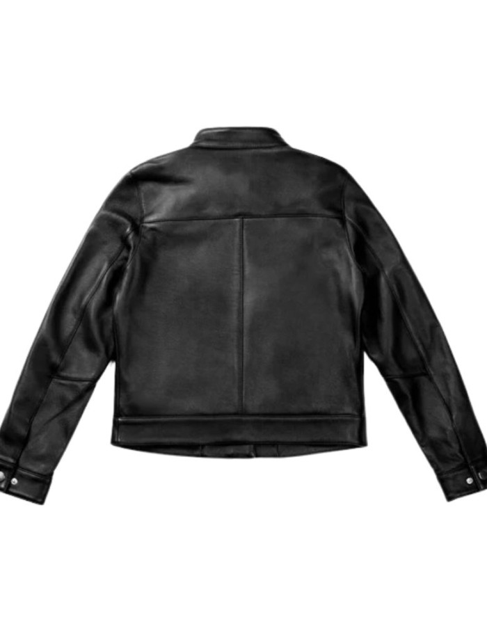 Jessica Alba Women Black Leather Jacket