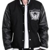 Las Vegas Raiders Black Wool Varsity Jacket