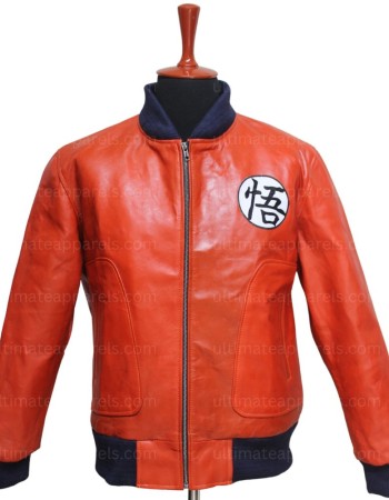 Dragon Ball Z Super Saiyan Orange Leather Jacket