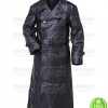 WW2 German Gestapo Black Trench Leather Coat