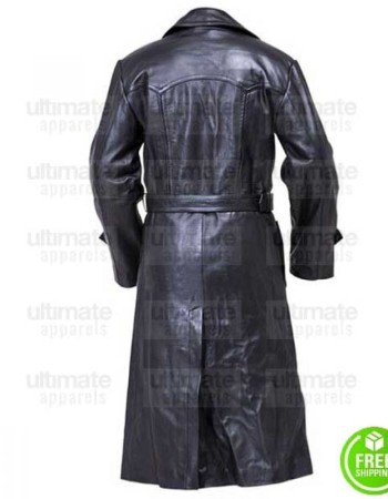 WW2 German Gestapo Black Trench Leather Coat