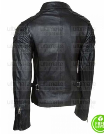 WANTED ANGELINA JOLIE (FOX) BLACK LEATHER JACKET